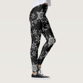 Schneeflocken am Schwarzen Winter Leggings (Rechts)