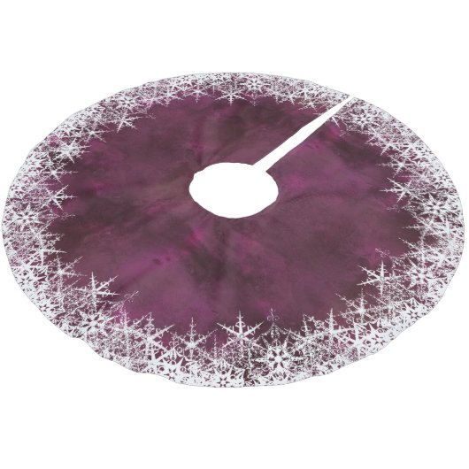 Schneeflocken an der Wasserfarbenplatte ID727 Polyester Weihnachtsbaumdecke (Schrägansicht)