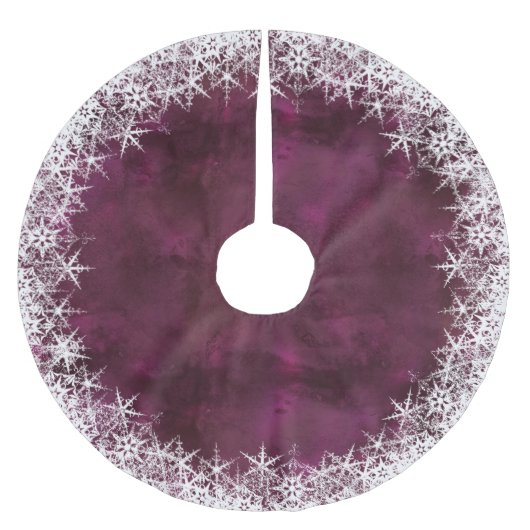 Schneeflocken an der Wasserfarbenplatte ID727 Polyester Weihnachtsbaumdecke (Vorderseite)