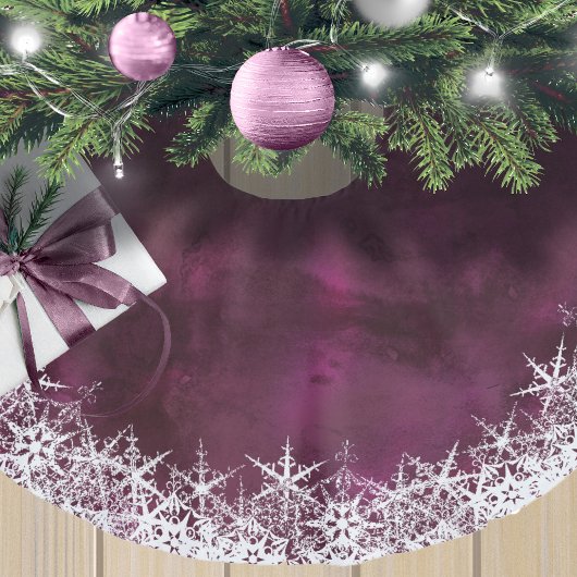 Schneeflocken an der Wasserfarbenplatte ID727 Polyester Weihnachtsbaumdecke