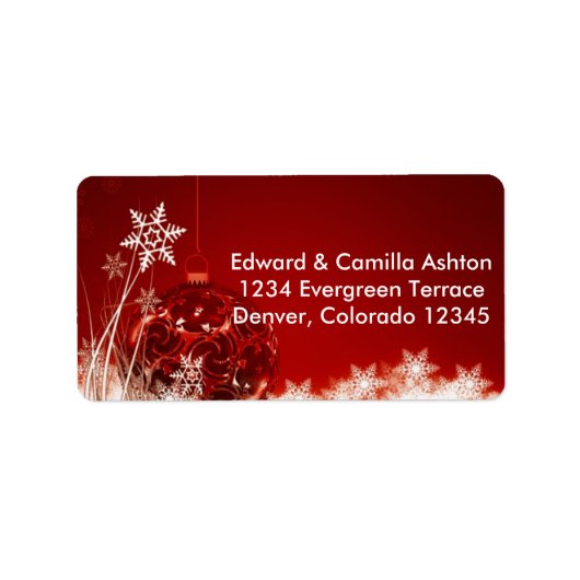Schneeflocken Anpassbare Weihnachtsanschrift Adressaufkleber (Vorne)