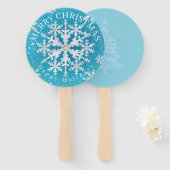 Schneeflocken Aqua Weiß Fächer (Vorne und Hinten)