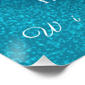 Schneeflocken Aqua Weißes Glossposter Poster (Ecke)
