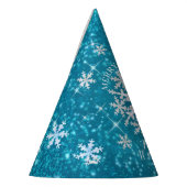 Schneeflocken Aqua White Partyhütchen (Links)