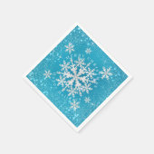 Schneeflocken Aqua White Serviette (Ecke)