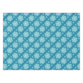 Schneeflocken Aqua White Tischdecke (Vorderseite (Horizontal))