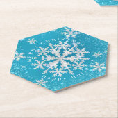Schneeflocken Aqua White Untersetzer (angewinkelt)