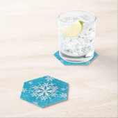 Schneeflocken Aqua White Untersetzer (Vor Ort)