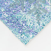 Schneeflocken Aquamarin Blauer Lila Lavendel Fleecedecke (Ecke)