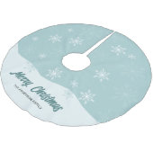 Schneeflocken Aquamarin Modernes Drehbuch Weihnach Polyester Weihnachtsbaumdecke (Schrägansicht)