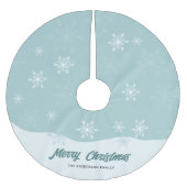 Schneeflocken Aquamarin Modernes Drehbuch Weihnach Polyester Weihnachtsbaumdecke (Vorderseite)