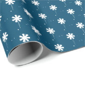 Schneeflocken aquamarines, weißes Schneemuster nie Geschenkpapier (Rolleneckpunkt)