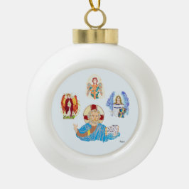 Schneeflocken-Archangels mit Christus Keramik Kugel-Ornament