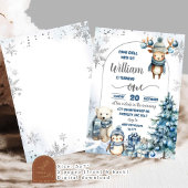 Schneeflocken Artische Tiere Weihnachten Erster Ge Einladung