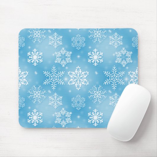 Schneeflocken auf Aqua Mousepad (Mit Mouse)