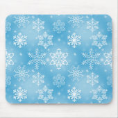 Schneeflocken auf Aqua Mousepad (Vorne)