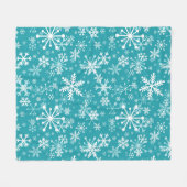 Schneeflocken auf aquamarin. Weihnachten, Winterur Fleecedecke (Vorderseite (Horizontal))