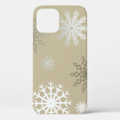 Schneeflocken auf Beige Case-Mate iPhone Hülle (Rückseite)