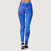 Schneeflocken auf blau abgelagert leggings (Rückseite)