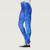 Schneeflocken auf blau abgelagert leggings (Links)