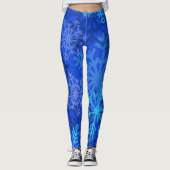 Schneeflocken auf blau abgelagert leggings (Vorderseite)