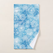 Schneeflocken auf blau badhandtuch set (Handtuch)