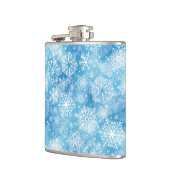 Schneeflocken auf blau flachmann (Links)