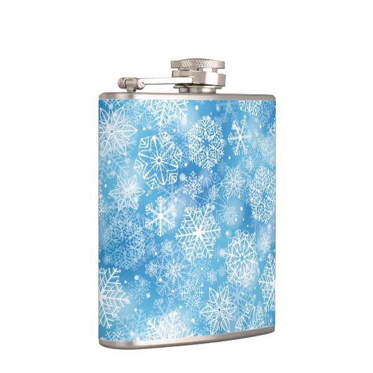 Schneeflocken auf blau flachmann (Rechts)