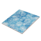 Schneeflocken auf blau fliese (Seite)