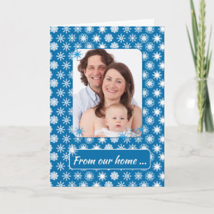 Schneeflocken auf Blau, Foto Urlaub von unserer Zu Karte