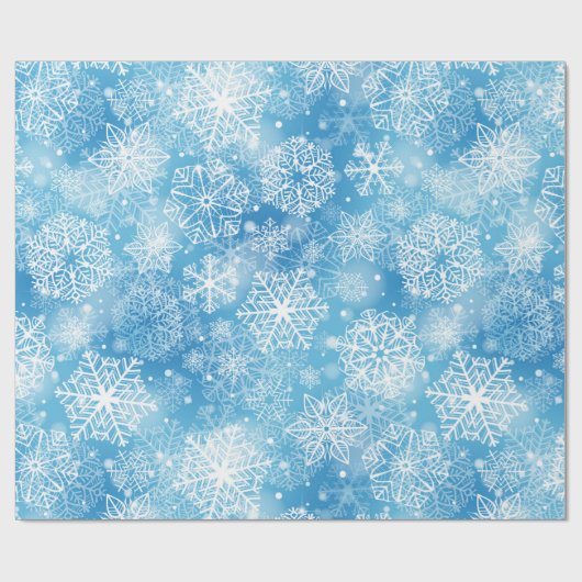 Schneeflocken auf blau geschenkpapier (Flach)