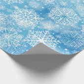 Schneeflocken auf blau geschenkpapier (Ecke)