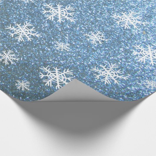 Schneeflocken auf blau geschenkpapier (Ecke)