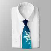 Schneeflocken auf blau krawatte (Gebunden)