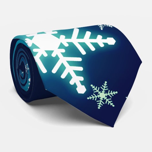 Schneeflocken auf blau krawatte (Gerollt)