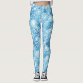 Schneeflocken auf blau leggings (Vorderseite)