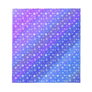 Schneeflocken auf blau notizblock