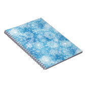 Schneeflocken auf blau notizblock (Rechte Seite)