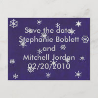 Schneeflocken auf blau, Save the Date, Ankündigung
