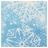 Schneeflocken auf blau stoff (Nahaufnahme)