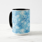 Schneeflocken auf blau tasse (Vorderseite Links)