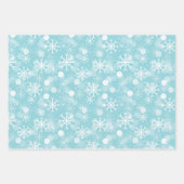 Schneeflocken auf Blau und Rot, Grüne Weihnachtsbä Geschenkpapier Set (Vorderseite 3)