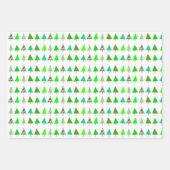 Schneeflocken auf Blau und Rot, Grüne Weihnachtsbä Geschenkpapier Set (Vorderseite 2)