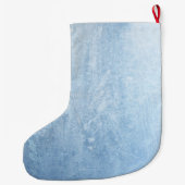 Schneeflocken auf Blau verziert Frost Großer Weihnachtsstrumpf (Rückseite)