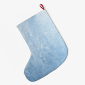 Schneeflocken auf Blau verziert Frost Großer Weihnachtsstrumpf (Rückseite (Hängend))