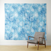 Schneeflocken auf blau wandteppich (Beispiel (Horizontal))