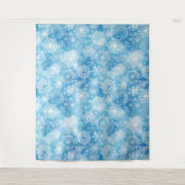 Schneeflocken auf blau wandteppich (Vorderseite)