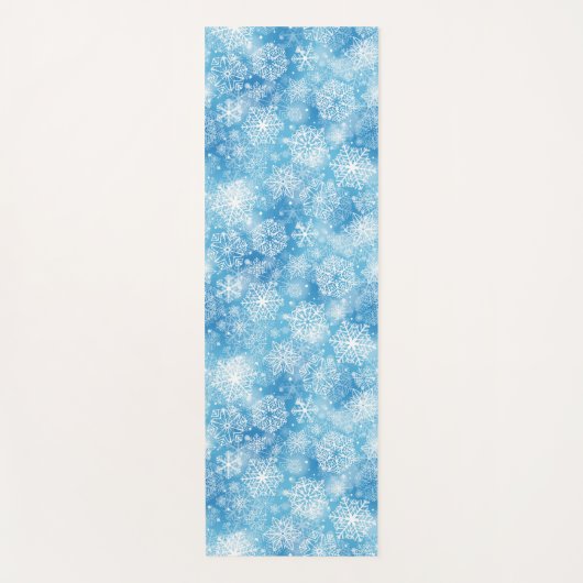 Schneeflocken auf blau yogamatte (Vorderseite)