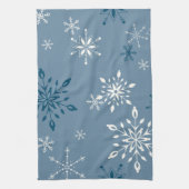 Schneeflocken auf blauem Hintergrund Küchentuch (Vertikal)