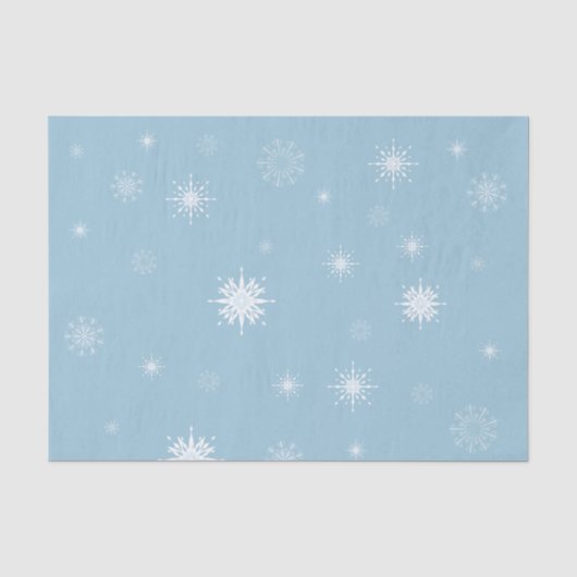 Schneeflocken auf blauem Seidenpapier (Vorderseite)